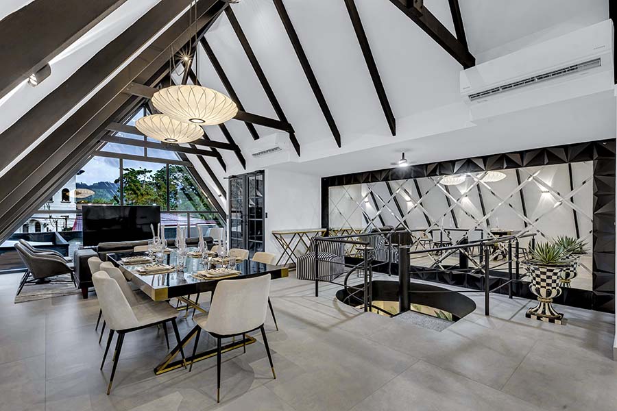 Villa Black and White Interior, Jaco Costa Rica Rentals