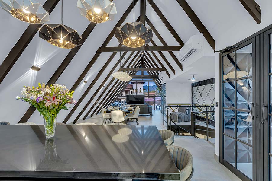 Villa Black and White Interior, Jaco Costa Rica Rentals